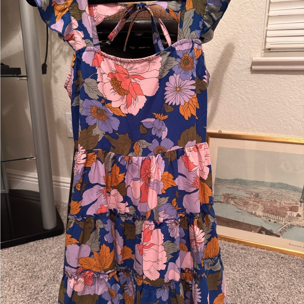 Floral Blue and Pink Dress